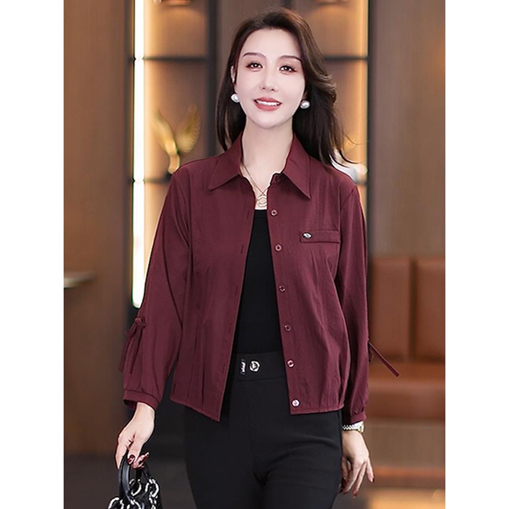 MONLOUVE长袖衬衫外套女2025秋季新款时髦洋气宽松显瘦百搭气质短