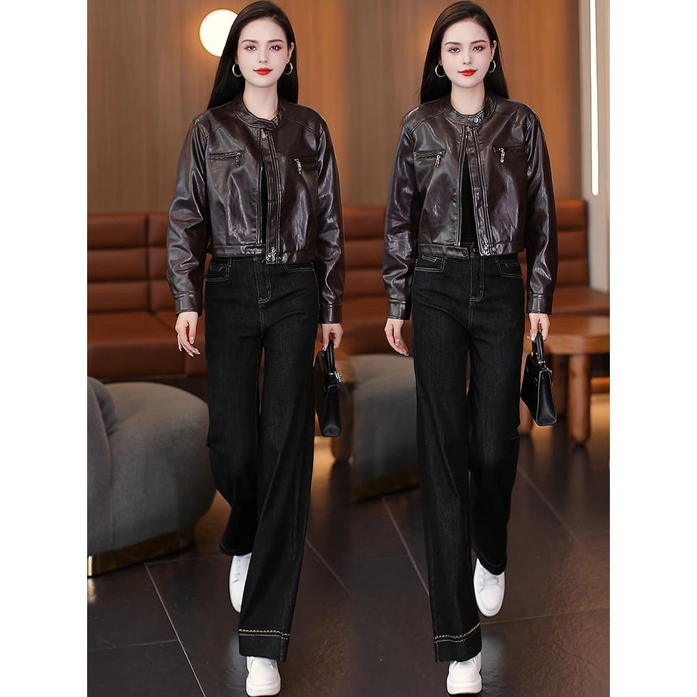 MONLOUVE时尚巨好看的早秋外套2025秋季新款今年流行爆款百搭皮衣