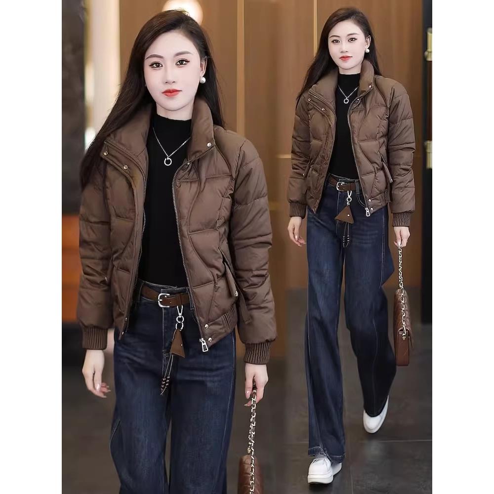 MONLOUVE衣外套女2025冬季新款时髦洋气小个子短款显瘦休闲立领加