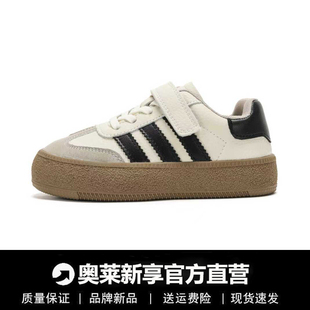儿童德训鞋小白鞋2026新款加绒真皮轻便女童板鞋男童运动鞋休闲鞋