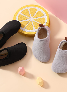 地板鞋女士居家室内袜套加绒加厚底地板袜成人防滑软底早教袜子鞋