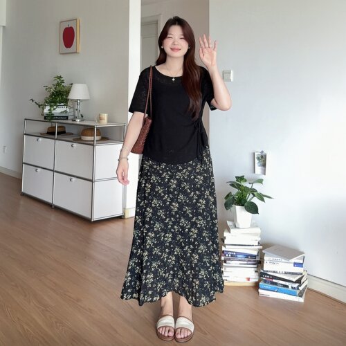 大码胖mm吊带短袖半身裙三件套装