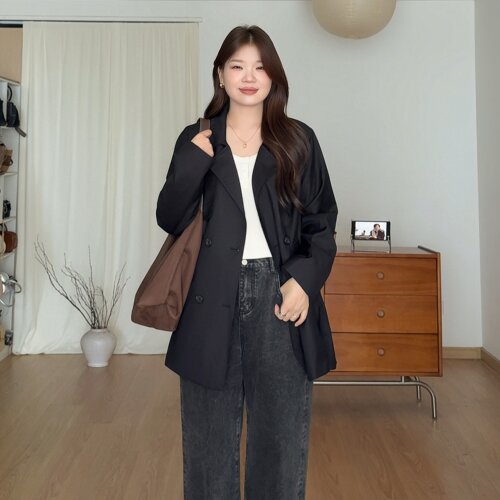 大码女装胖mm黑色巨显瘦风衣外套