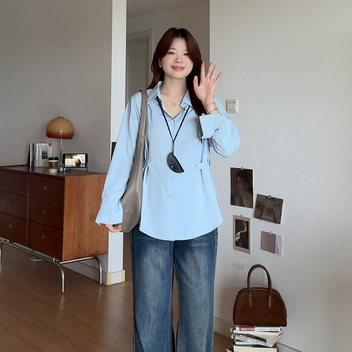 大码女装梨形身材微mm春装上衣女