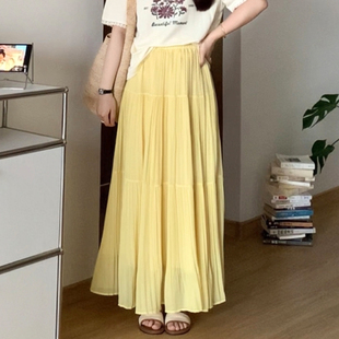 喵喵 女装 微胖 大码 1669 梨型身材mm夏季 显瘦遮胯遮肚半身裙长款