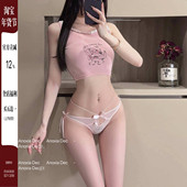 DEC软心甜茶 日系蝴蝶结系带少女纯欲低腰镂空性感三角内裤 女