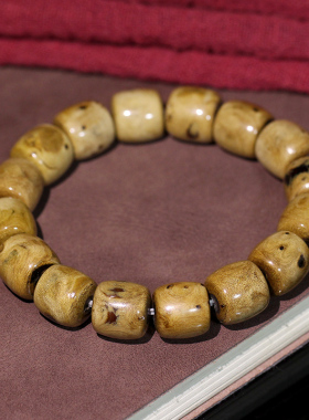 梵间星辰 保真天然海柳手串男女款正品原色单圈桶珠老料血柳文玩