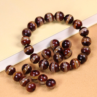 5A级西藏天然真品老矿原石玛瑙一线药师珠天珠手串项链散配珠10mm