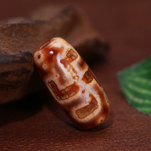 梵间星辰西藏天然玛瑙 老钙化红肉卍字观音天珠 吊坠锁骨链