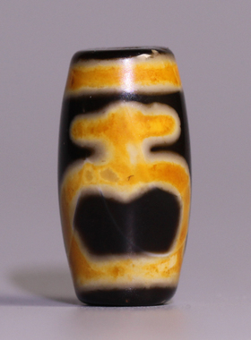 西藏天然玛瑙 至纯牙黄三眼天珠 20*10mm超顶项链吊坠锁骨链 手串