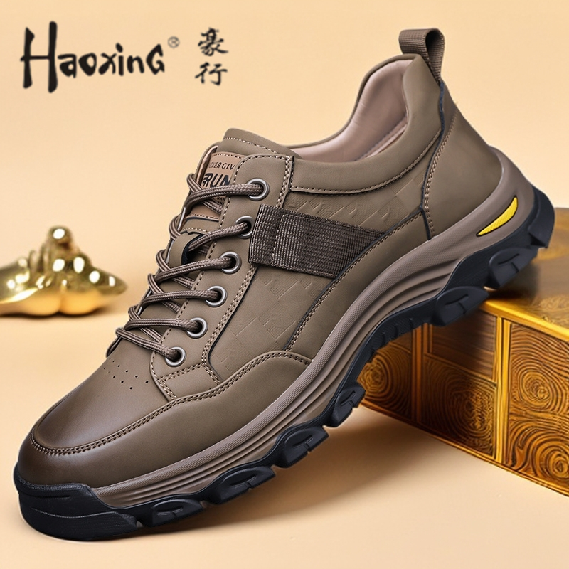 豪行男鞋2025新款秋冬户外运动鞋男士徒步工装鞋厚底百搭休闲鞋男