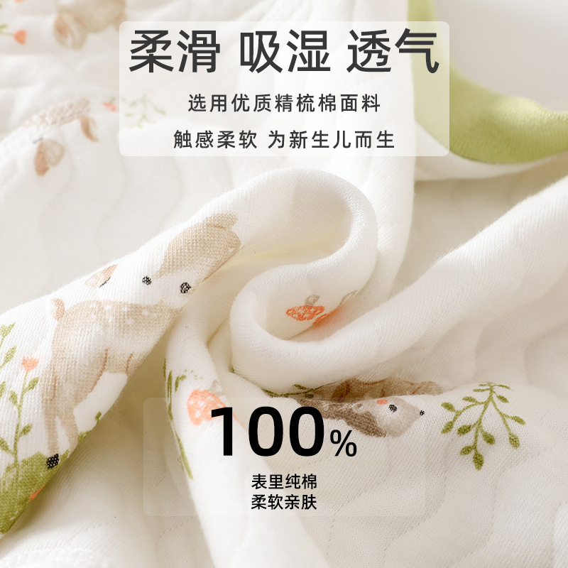 婴儿连体衣秋冬夹棉哈衣宝宝a类无骨表里纯棉爬服新生安阳婴童装