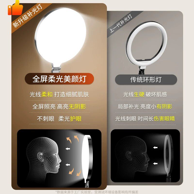 全屏补光手机直播支架双