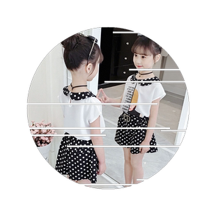 2026新款韩版儿童装小女孩雪纺洋气时髦两件套短裤潮女童套装夏装