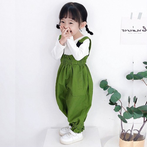儿童洋气裤子中小童宽松韩版春秋夏装2025新款童装春装女童背带裤