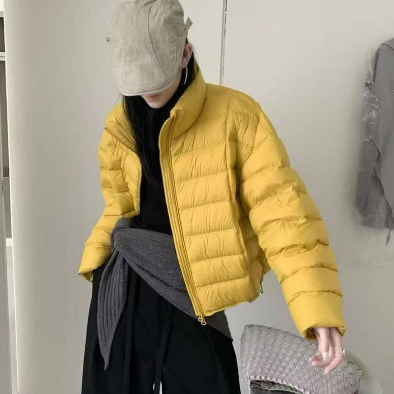 新款排骨立领1号2025新款百搭时尚白鸭绒羽绒服女宽松保暖外套