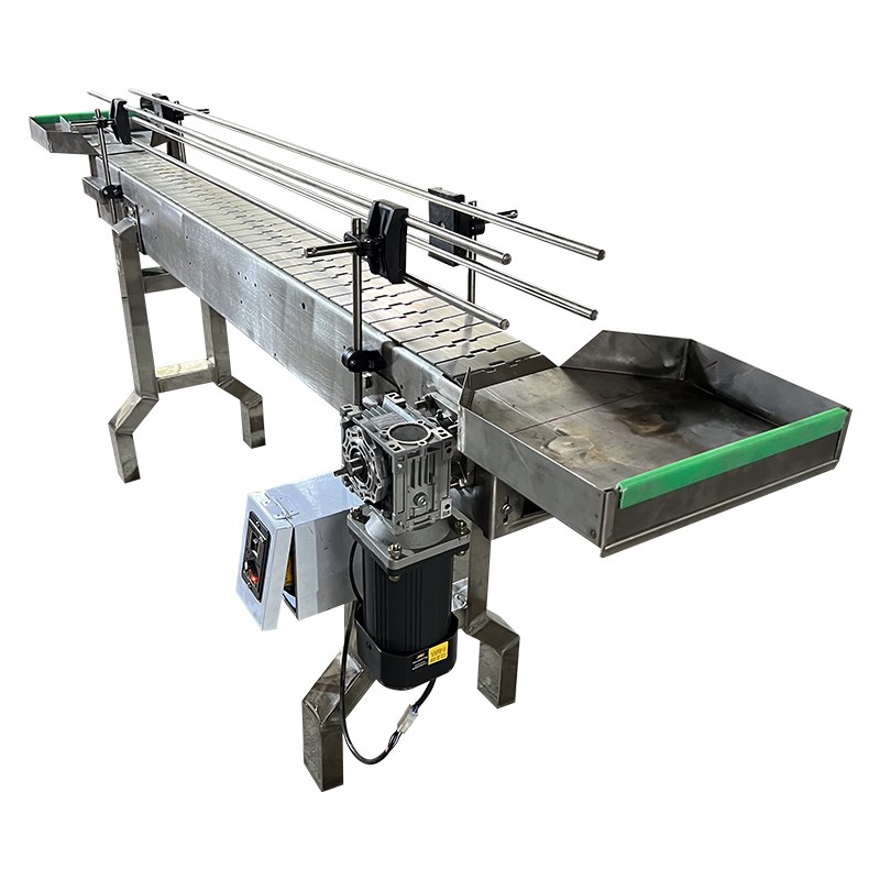 平顶链输送机罐头啤酒饮料流水线灌装生产线不锈钢平顶链板输送带