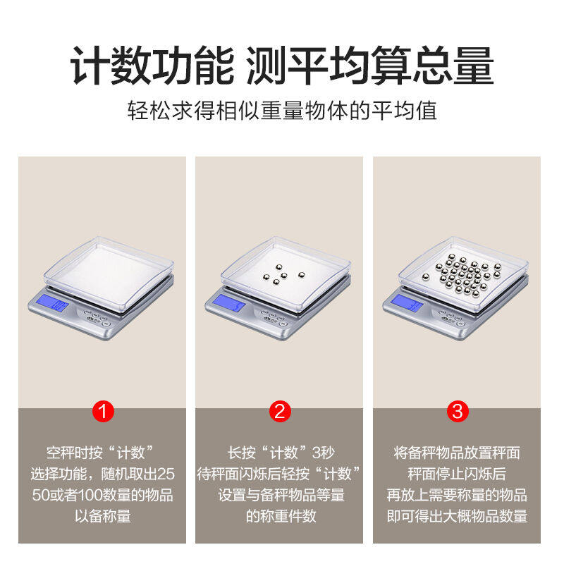 电子秤厨房秤克称食物烘焙秤称菜茶叶计件秤不锈钢0.1g高精度包邮