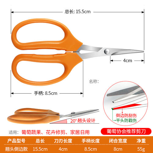 翘头葡萄剪刀采果采摘剪园艺桔子稀果剪果树疏果修枝专用剪花艺剪