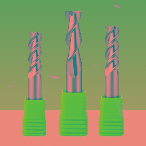 55度铝用铣刀3刃2刃加长钨钢合金平底高光镜面数控CNC刀具立铣刀