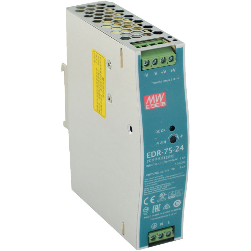 明纬EDR-75/120/150W导轨电源220转12/24/48V直T流可替DR变压器5A