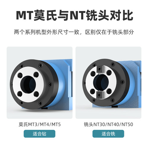 高精度切削钻动力头高速莫氏镗铣头总成NT/MT/bt30/40/50动力刀座