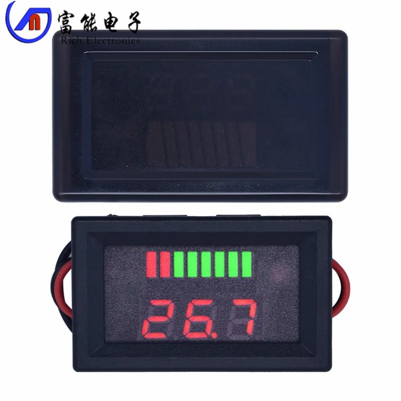 防水电动车电量表电瓶蓄锂电池数显电压表显示器12V-60V72V84V