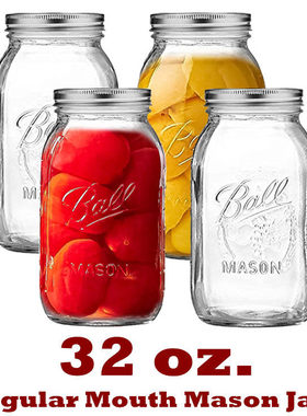 Mason Jars 32 oz Quart Size Canning, Fermenting, Pickling