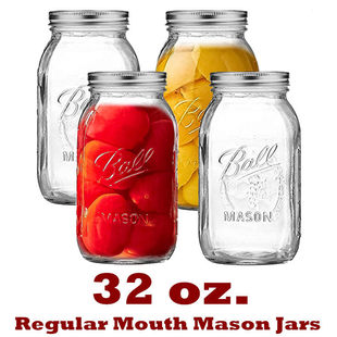 Mason Jars 32 oz Quart Size Canning, Fermenting, Pickling