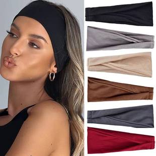 Solid Color Elastic Hair Bands Yoga Headband For Women Fashi