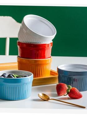 6pcs/set  White ceramic ramekin baking bowl pudding bowl cup