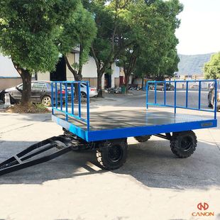厂家直销四轮重型搬运车农业平板牵引平板拖挂车8吨货物拖车组