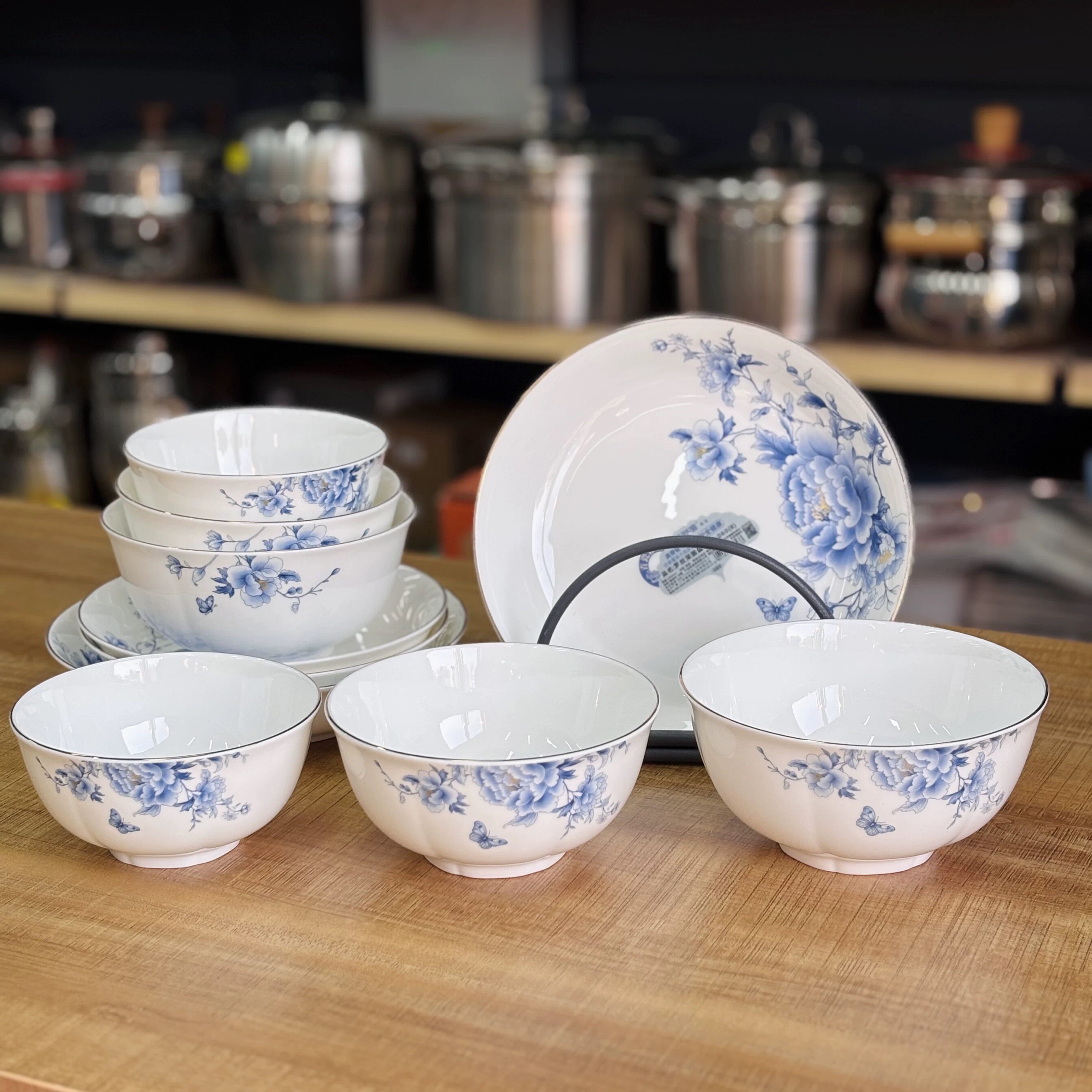 雅诚德陶瓷餐具青瓷雅韵系列家用新款碗盘高颜值饭碗瓷碗瓷盘骨瓷