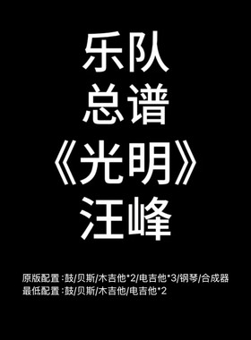 C114乐队总谱 光明 汪峰 鼓贝斯吉他键盘乐队谱PDF附音频