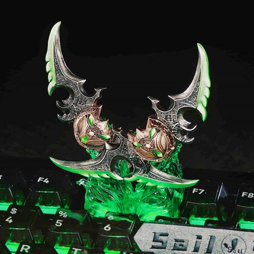 魔兽世界周边原创个性键帽埃辛诺斯战刃伊利丹武蛋刀创意键帽礼物