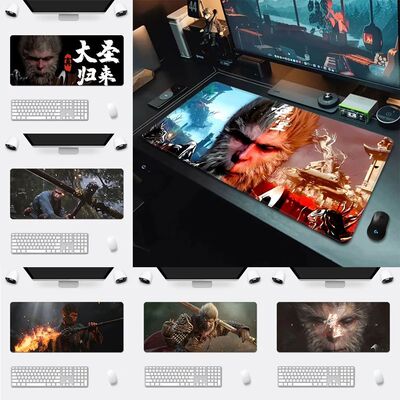 Mito Preto Wukong Mousepad, Non-Slip Mouse Pad, mpress?o HD,