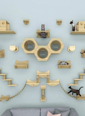 Wall Mounted Cat Escalada Prateleiras, Móveis De Madeira Sc