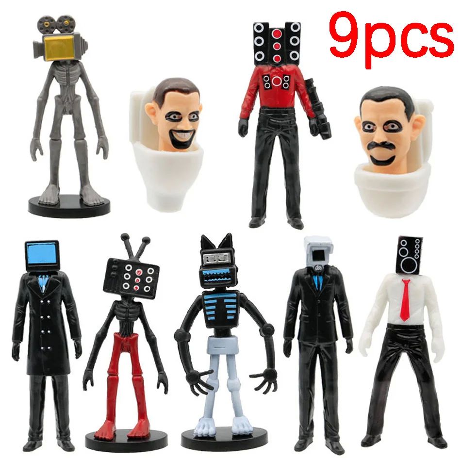 6/8/9/12PCS Skibidi Toilet Figure Action PVC Model High-qual