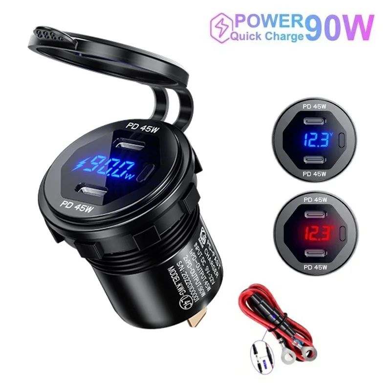 Cargador USB Dual de 90W, adaptador de toma de corriente de