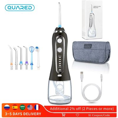 Irrigador oral portátil usb recarregável 300ml dental águ