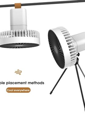 Ventilador de acampada con trípode 3 en 1, circulador port