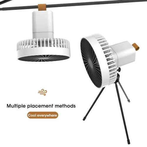 Ventilador de acampada con trípode 3 en 1, circulador port