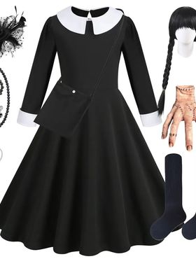 Quarta-feira Adams Família Cosplay Traje Meninas Halloween