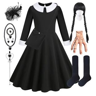 Quarta-feira Adams Família Cosplay Traje Meninas Halloween