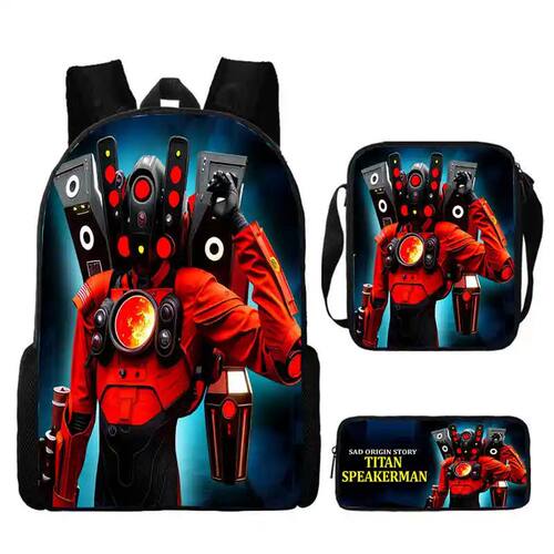 Skibidi-bolsas escolares de aseo para hombre y ni?o, Juego d