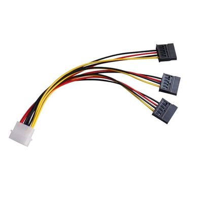 Cable adaptador SATA IDE de 22cm, 4 pines, macho a 3 puertos