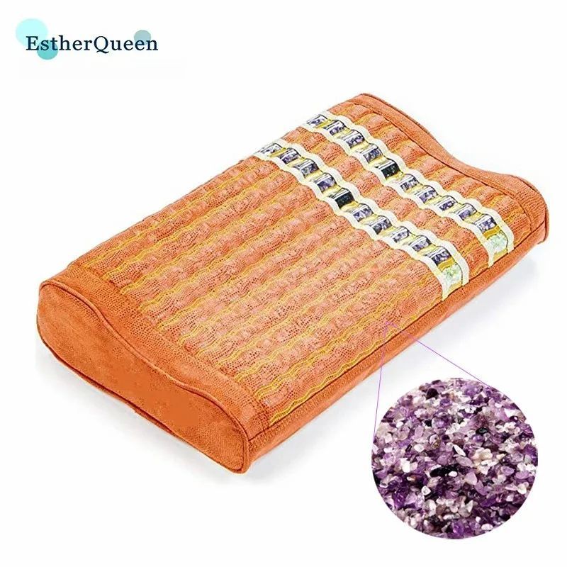 Gemstone massage Pillow Filled with Amethyst and Obsidian Cr