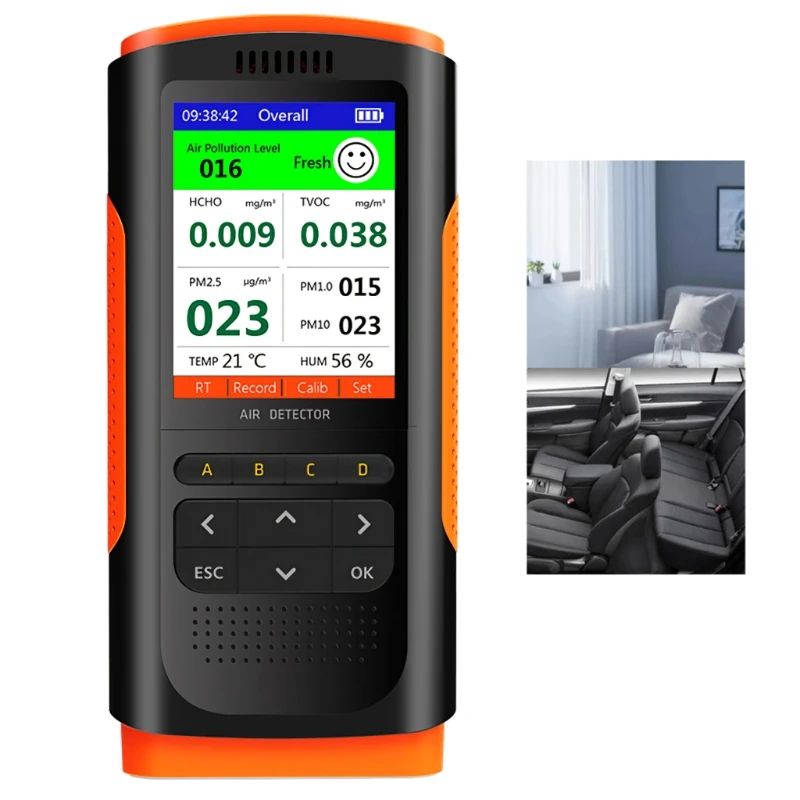 Detector formaldehído Monitor calidad del Pantalla portáti