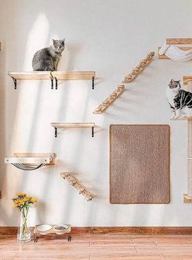 Wall Mounted Cat Hammock, Móveis De Madeira Scratcher, Cama