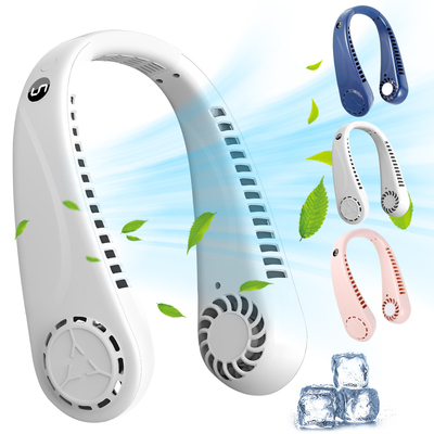 Portable Neck Fans Mini LED Digital Display Bladeless Fan 12